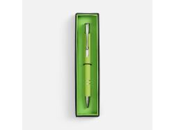 Ручка шариковая Keskus Soft Touch в футляре, зеленое яблоко