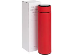 Смарт-бутылка с заменяемой батарейкой Long Therm Soft Touch, красная, без пакета