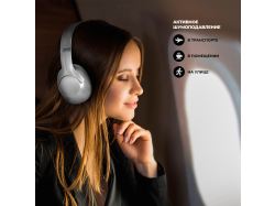 Беспроводные накладные наушники Stereo Ultra ANC, BT 5.4, ANC/ENC, 500мАч, серебристый, Deppa