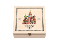 Подарочный набор «Народы России» с 7 видами чая и матрешкой с малиновым вареньем внутри