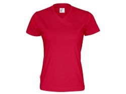 T-Shirt V-Neck Woman (red)