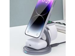 Беспроводная зарядная станция 3 в 1 MagSafe Rotation QI складная, графит, Deppa
