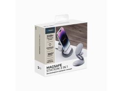 Беспроводная зарядная станция 3 в 1 MagSafe Rotation QI складная, графит, Deppa