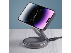 Беспроводная зарядная станция 3 в 1 MagSafe Rotation QI складная, графит, Deppa