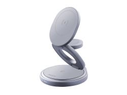 Беспроводная зарядная станция 3 в 1 MagSafe Rotation QI складная, графит, Deppa