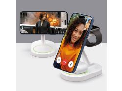 Беспроводная зарядная станция 3 в 1 MagSafe QI2 NEO, белый, Deppa