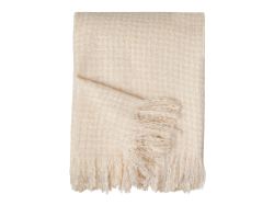 Акриловый плед Harp 130x180 см, белый/бежевый