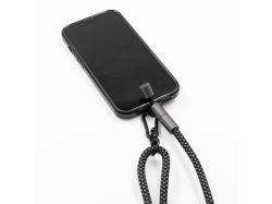 Шнурок-держатель для телефона с зарядным кабелем USB-C на USB-C/Lightning «Lany Eco Charge», серый