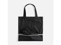 Зонт складной PackWise в чехле-шопере, черный