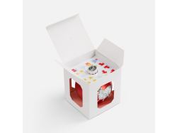 Елочный шар «Овечка со стикерами», 10 см, матовый красный
