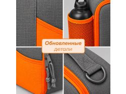 Изотермическая сумка-холодильник "Breeze New" для ланч-бокса, серый/оранжевый