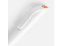 Ручка шариковая Grip, белая с оранжевым