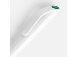 Ручка шариковая Grip, белая с зеленым