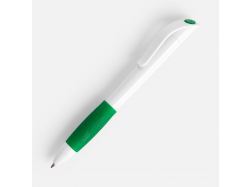 Ручка шариковая Grip, белая с зеленым