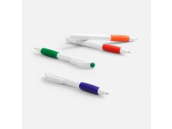 Ручка шариковая Grip, белая с зеленым