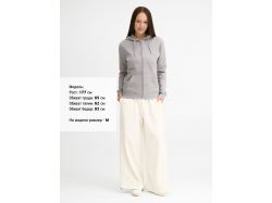 Толстовка женская на молнии с капюшоном Seven Women, серый меланж