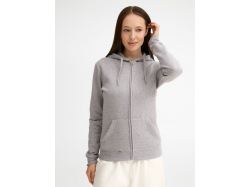 Толстовка женская на молнии с капюшоном Seven Women, серый меланж
