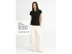 Рубашка поло женская Pasadena Women 200 с контрастной отделкой, черная с зеленым