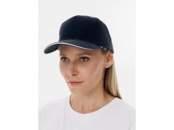 Бейсболка Long Beach, темно-синяя с белым