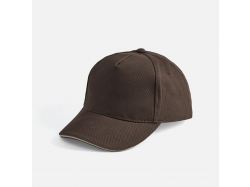 Бейсболка Long Beach, коричневая с бежевым