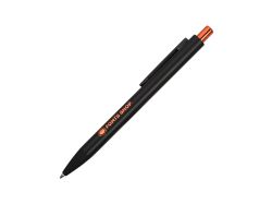 Ручка металлическая шариковая «Blaze» с цветным зеркальным слоем, черный/оранжевый