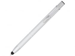 Шариковая кнопочная ручка-стилус Moneta из анодированного алюминия, серебристый