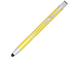 Шариковая кнопочная ручка-стилус Moneta из анодированного алюминия, желтый
