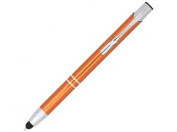 Шариковая кнопочная ручка-стилус Moneta из анодированного алюминия, оранжевый