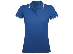 Рубашка поло женская Pasadena Women 200 с контрастной отделкой, ярко-синяя с белым Рубашка поло женская Pasadena Women 200 с контрастной отделкой, ярко-синяя с белым