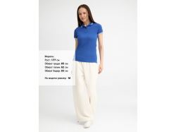 Рубашка поло женская Pasadena Women 200 с контрастной отделкой, ярко-синяя с белым