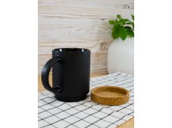 Кружка с пробковой подставкой Corky, черная