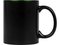 Кружка с покрытием для гравировки «Subcolor BLK», черный/зеленое яблоко