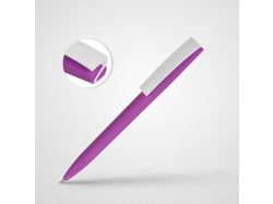 Ручка пластиковая soft-touch шариковая «Zorro», фиолетовый/белый