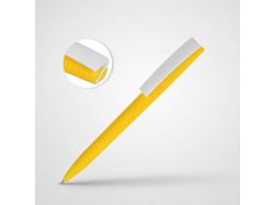 Ручка пластиковая soft-touch шариковая «Zorro», желтый/белый