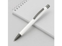Ручка металлическая soft touch шариковая «Tender», белый/серый