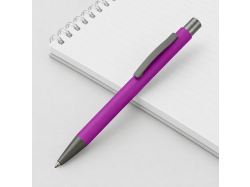 Ручка металлическая soft touch шариковая «Tender», фиолетовый/серый