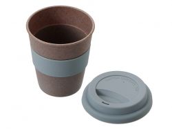 Стакан с силиконовой крышкой "Cafe", серый