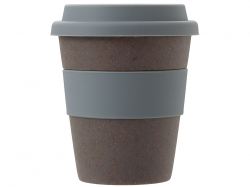 Стакан с силиконовой крышкой "Cafe", серый