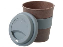 Стакан с силиконовой крышкой "Cafe", серый