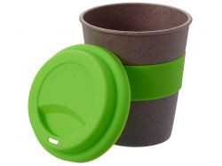 Стакан с силиконовой крышкой "Cafe", зеленое яблоко