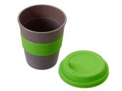 Стакан с силиконовой крышкой "Cafe", зеленое яблоко