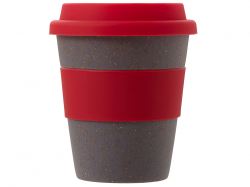 Стакан с силиконовой крышкой "Cafe", красный