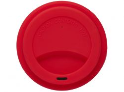 Стакан с силиконовой крышкой "Cafe", красный