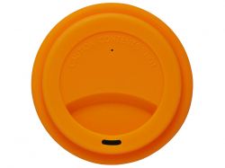 Стакан с силиконовой крышкой "Cafe", оранжевый