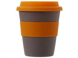Стакан с силиконовой крышкой "Cafe", оранжевый