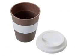 Стакан с силиконовой крышкой "Cafe", белый