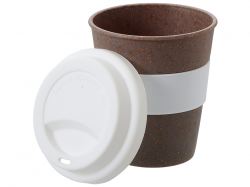 Стакан с силиконовой крышкой "Cafe", белый