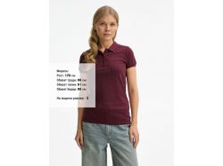 Рубашка поло женская Brandy Women, бордовая с белым