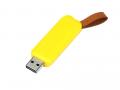 USB-флешка промо на 32 Гб прямоугольной формы, выдвижной механизм, желтый