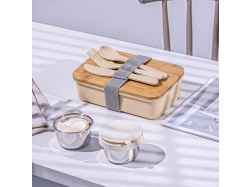 Ланч-бокс «Lunch» из пшеничного волокна с бамбуковой крышкой
